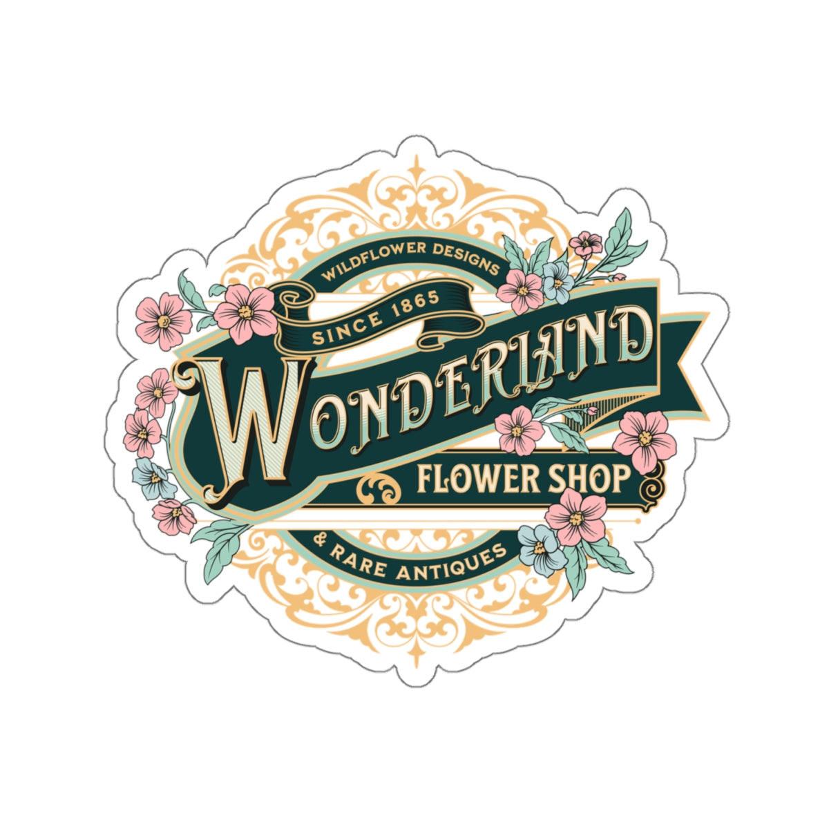 Wonderland Flower Shop Kiss-Cut Stickers