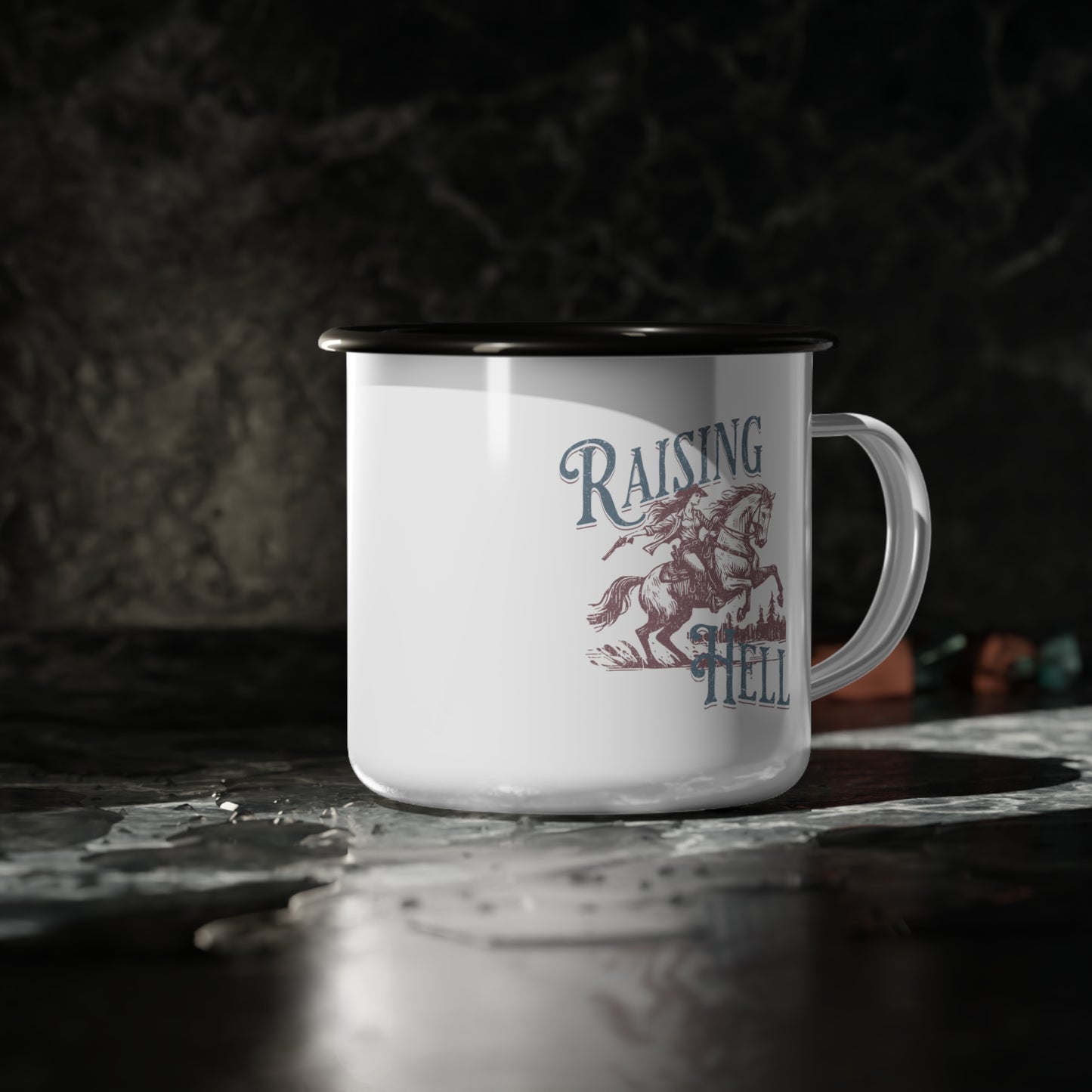 Camp Cup - Raising Hell Cowgirl Enamel Mug