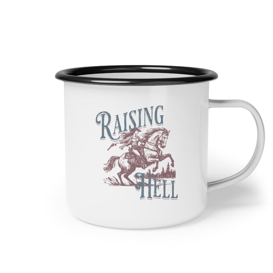 Camp Cup - Raising Hell Cowgirl Enamel Mug