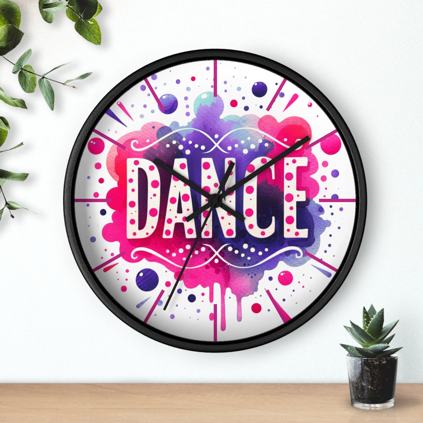 Dance Watercolor Splash Wall Clock