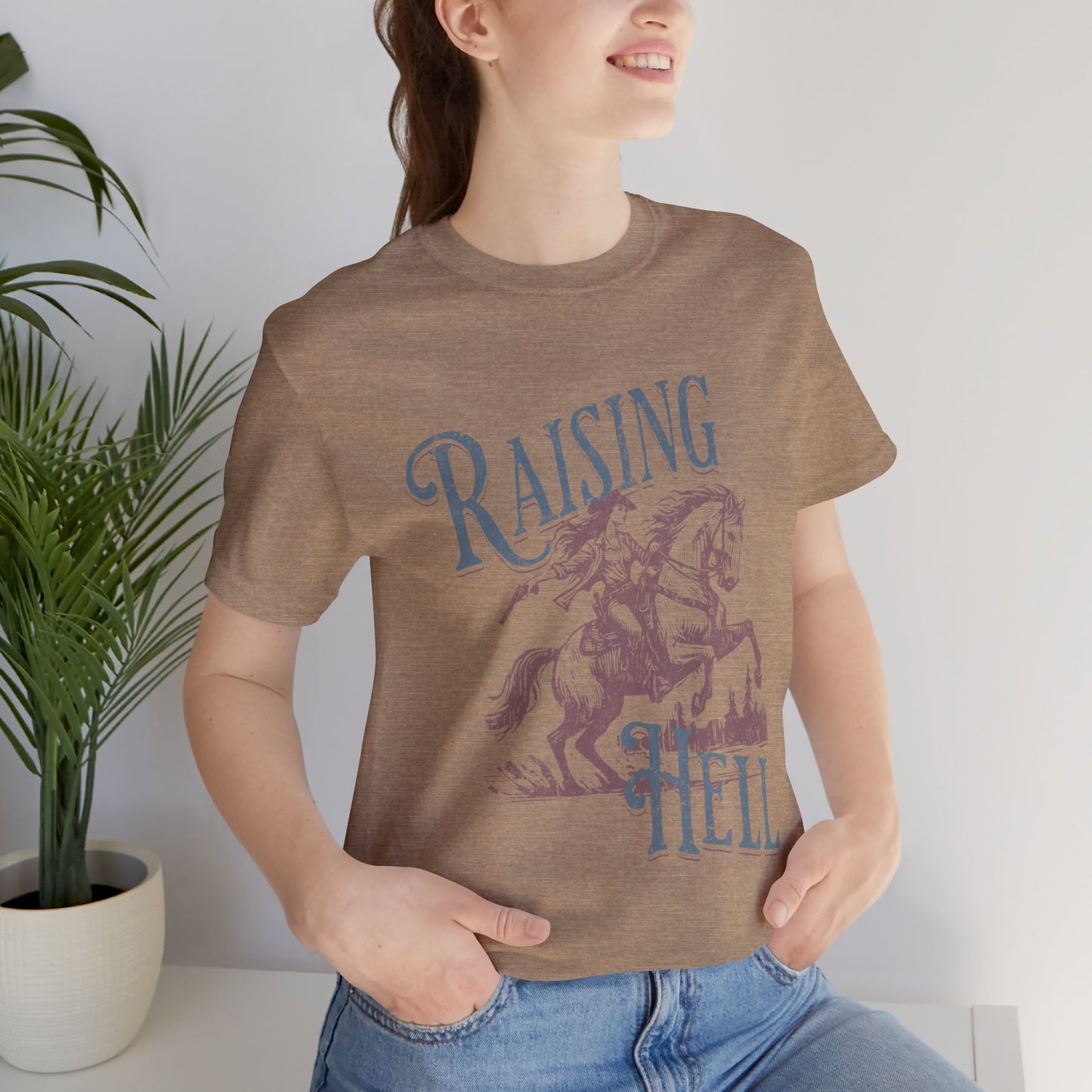 Raising Hell Cowgirl - Unisex Jersey Short Sleeve Tee