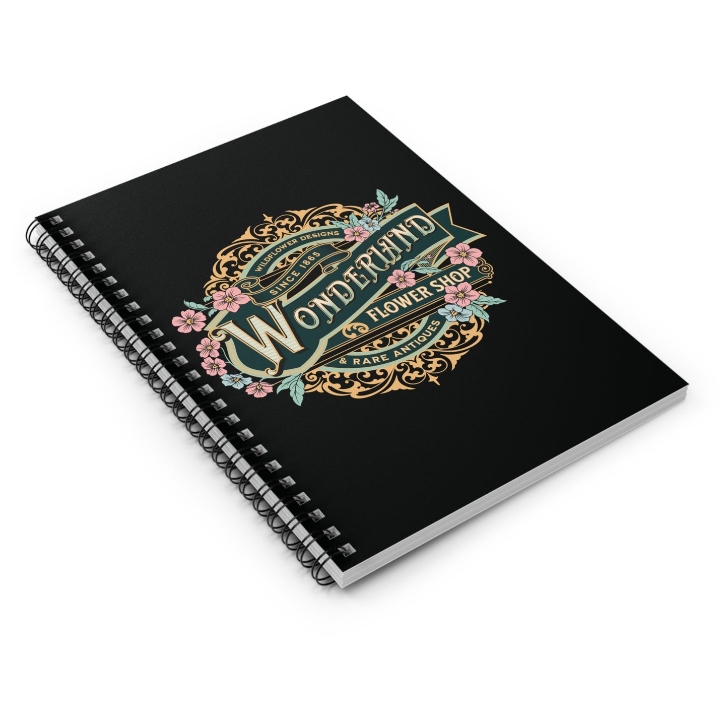 Wonderland Flower Shop Spiral Notebook - Ruled Line