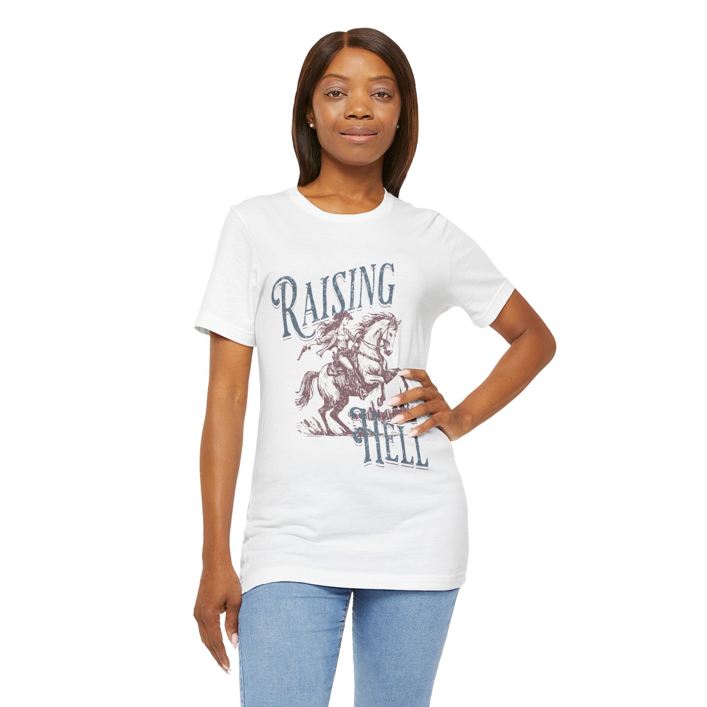 Raising Hell Cowgirl - Unisex Jersey Short Sleeve Tee