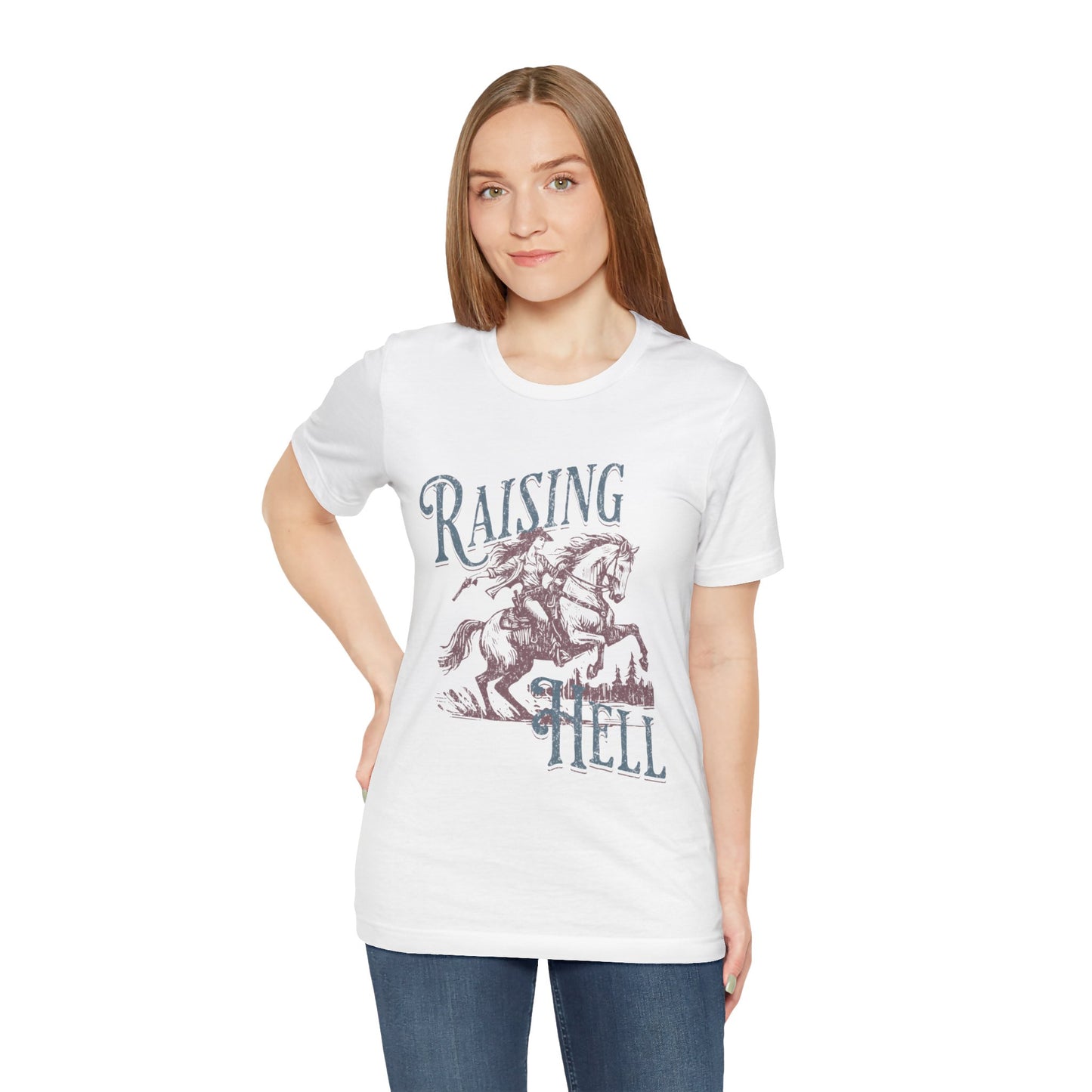 Raising Hell Cowgirl - Unisex Jersey Short Sleeve Tee