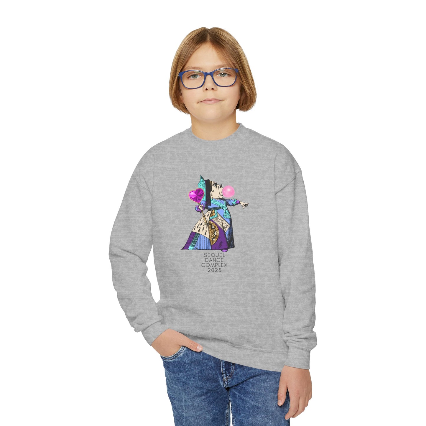 Bubblegum Queen Youth Crewneck Sweatshirt