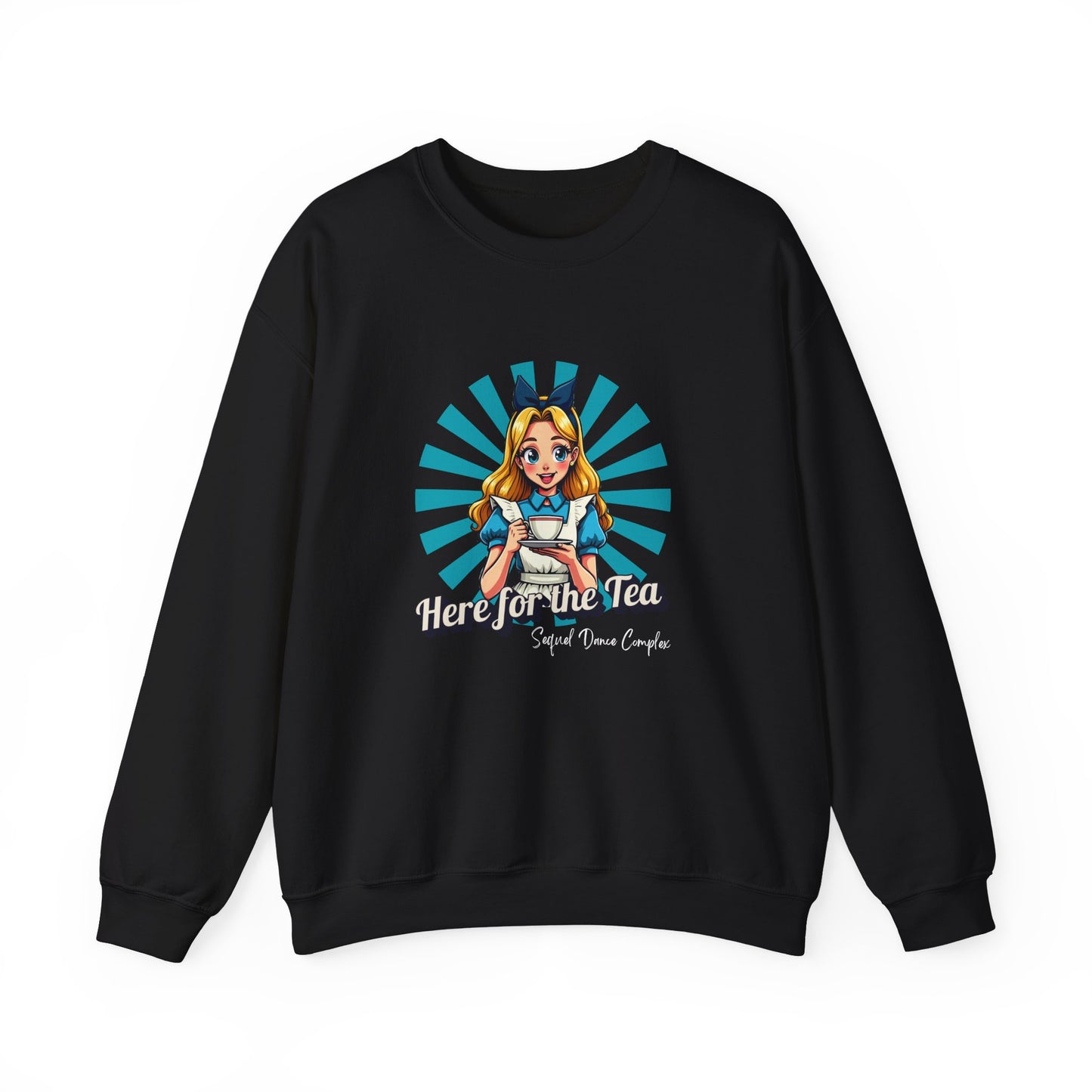 Here for the Tea Front Print - Unisex Heavy Blend™ Crewneck Sweatshirt