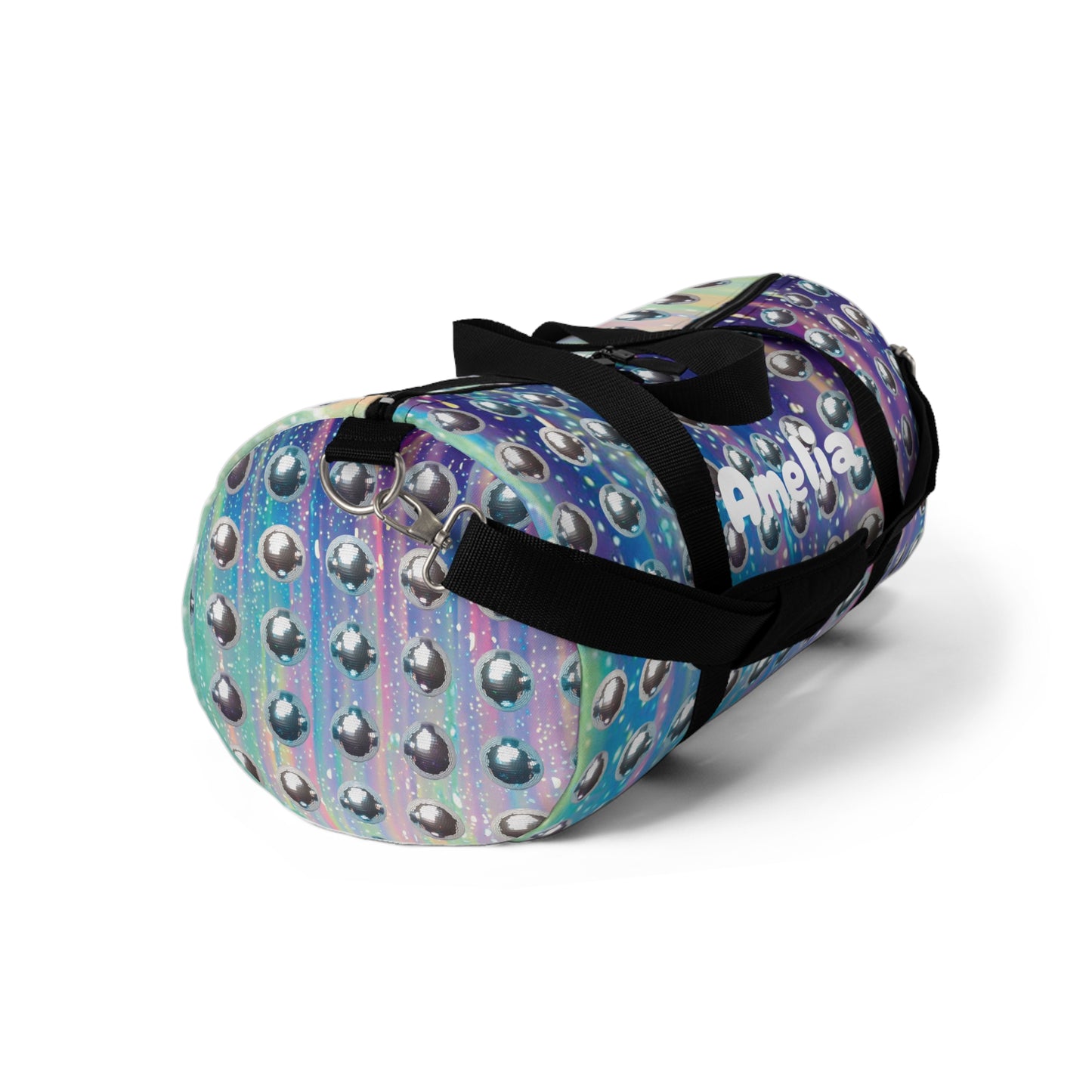 Holographic Disco Ball Duffel Bag with optional Personalization