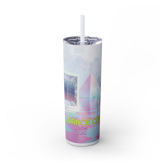 Pastel Dreamy Retro - All Things Alice - Skinny Tumbler with Straw, 20oz