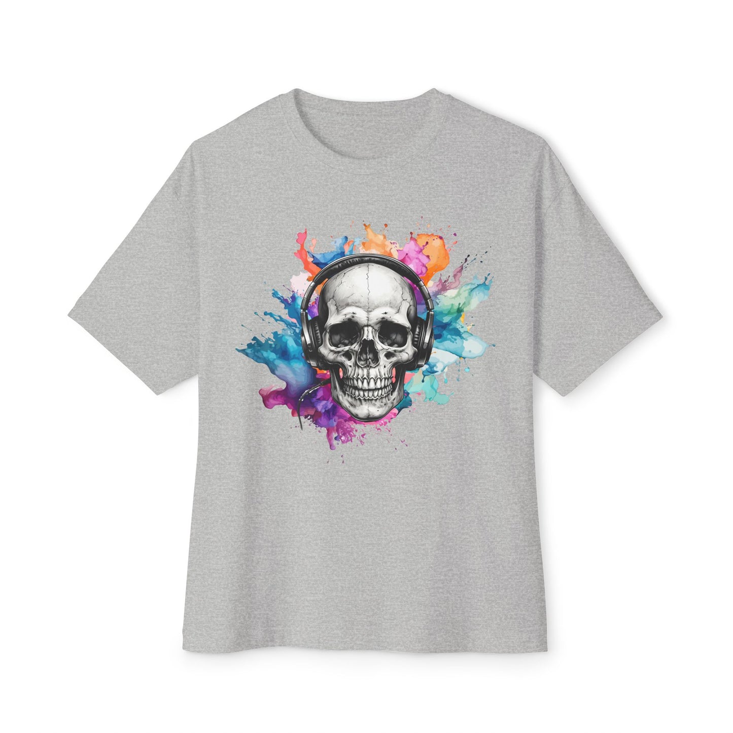 Watercolor Splash Skull Boxy Tee