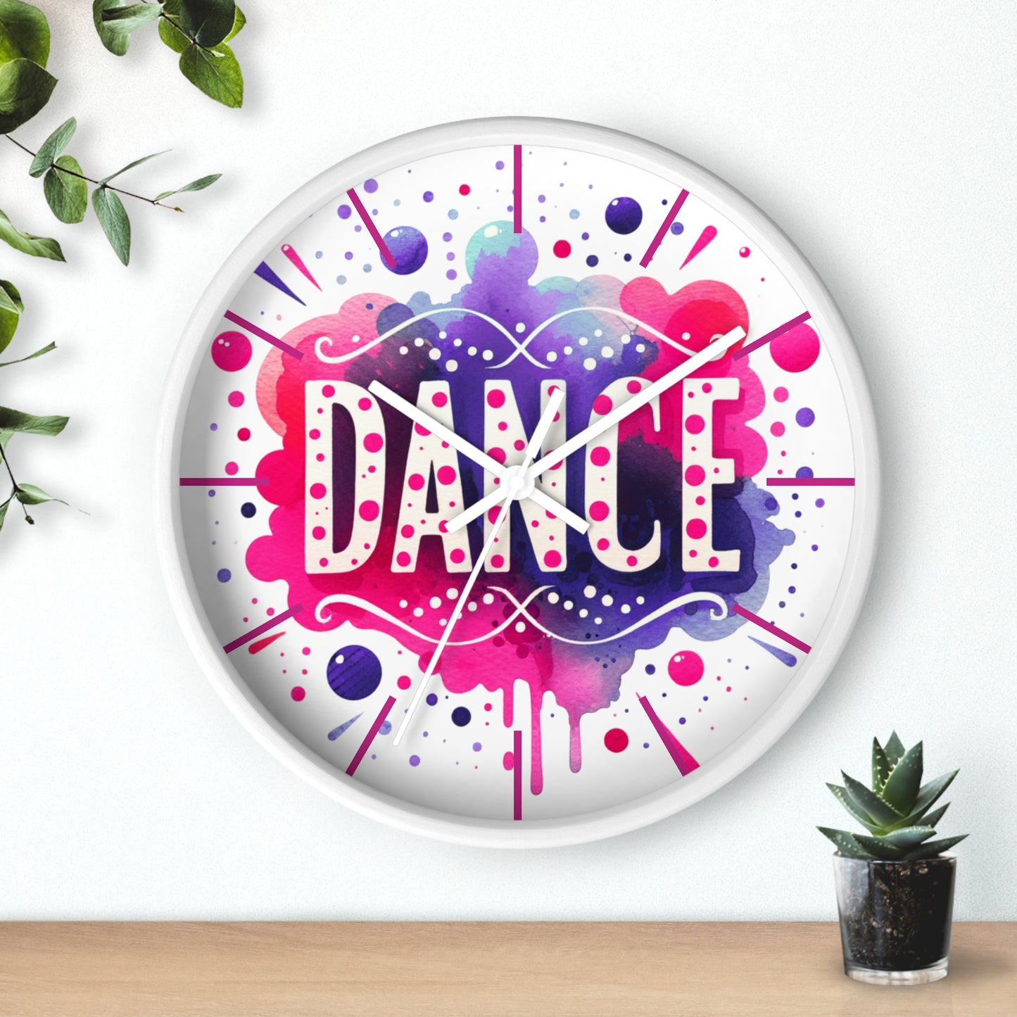 Dance Watercolor Splash Wall Clock