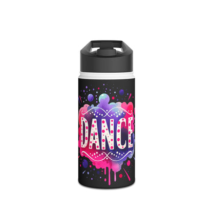 Dance Black Stainless Steel Water Bottle, Standard Lid