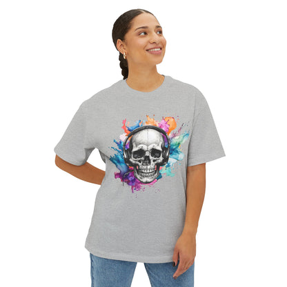 Watercolor Splash Skull Boxy Tee