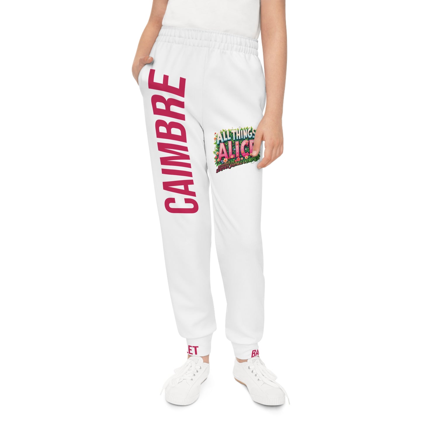 Personalized All Things Alice - Youth White Ballet Joggers