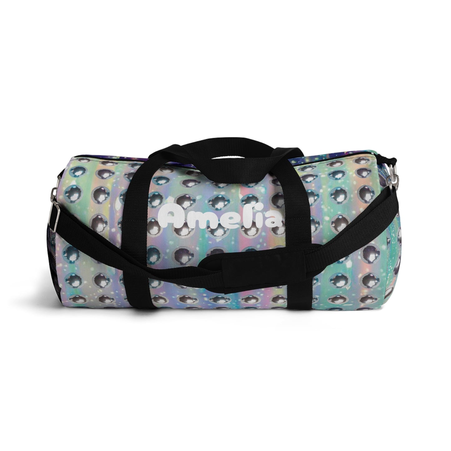 Holographic Disco Ball Duffel Bag with optional Personalization