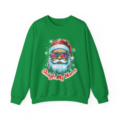 Funny Santa Sleigh My Name Sweatshirt