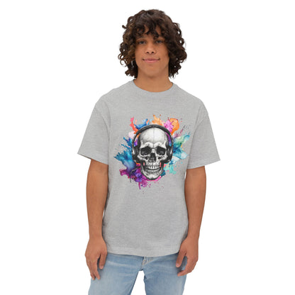 Watercolor Splash Skull Boxy Tee