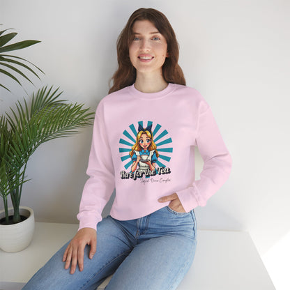 Here for the Tea Front Print - Unisex Heavy Blend™ Crewneck Sweatshirt