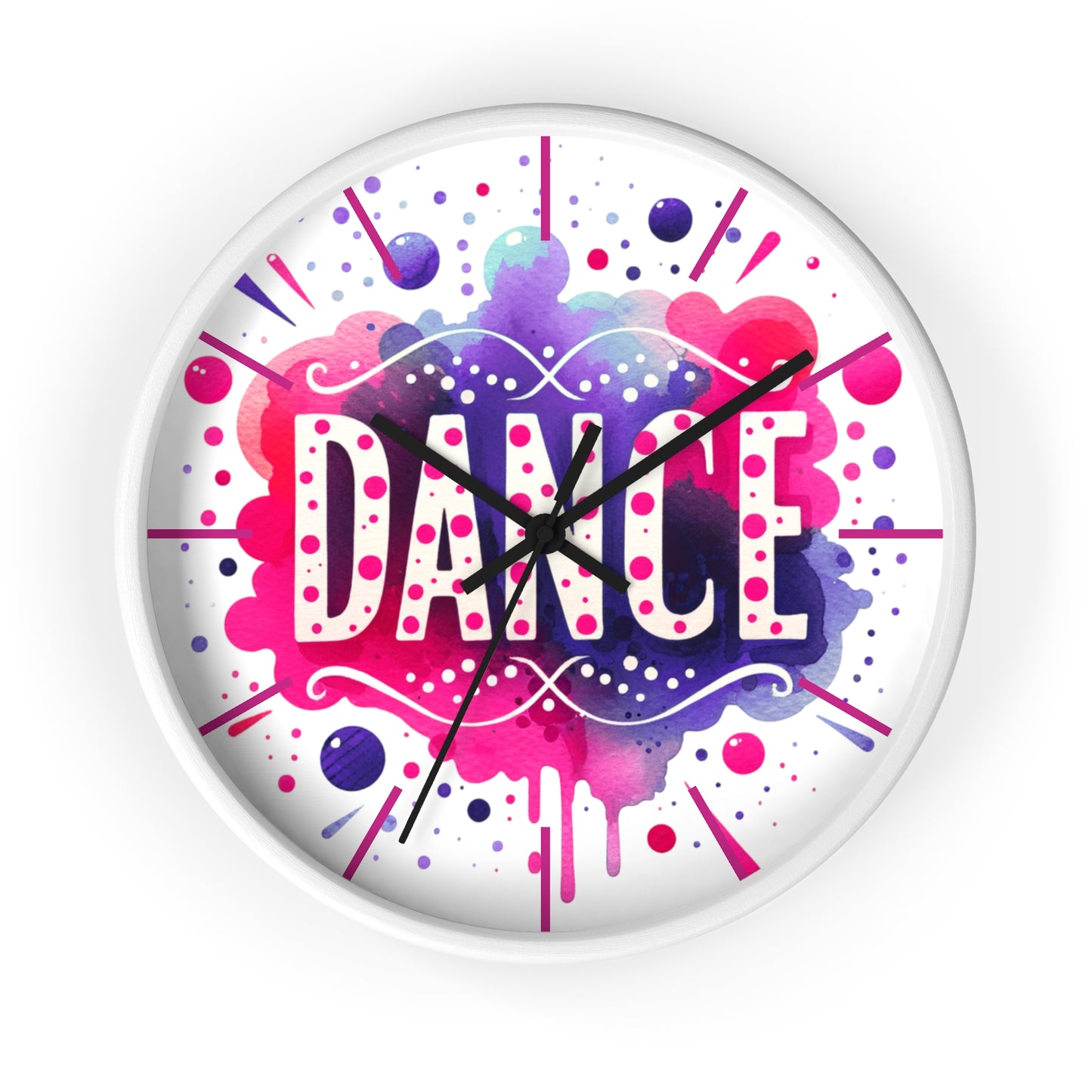 Dance Watercolor Splash Wall Clock