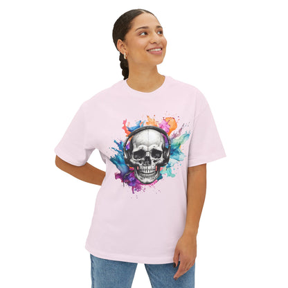 Watercolor Splash Skull Boxy Tee