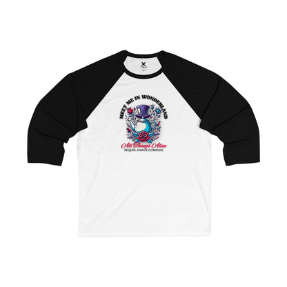 All Things Alice - Meet Me In Wonderland - Unisex 3\4 Sleeve Baseball Tee