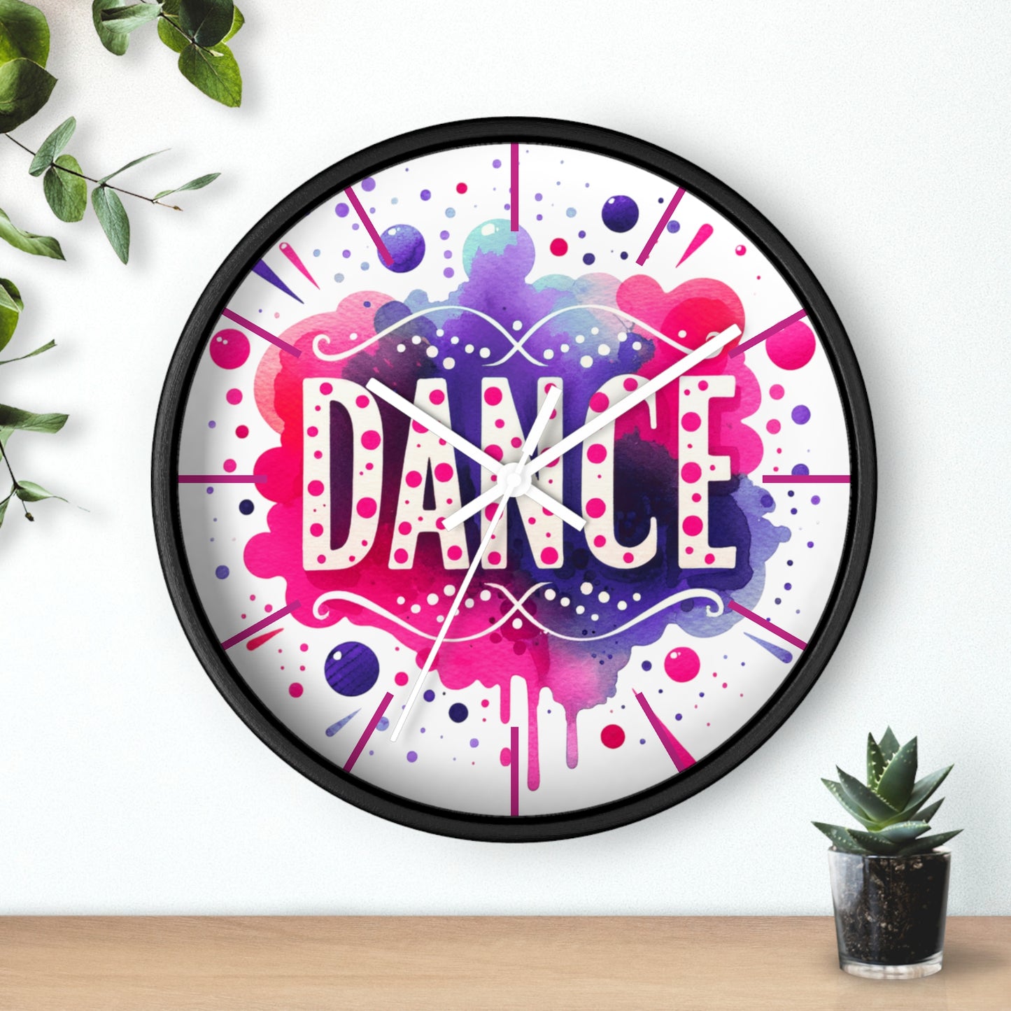 Dance Watercolor Splash Wall Clock