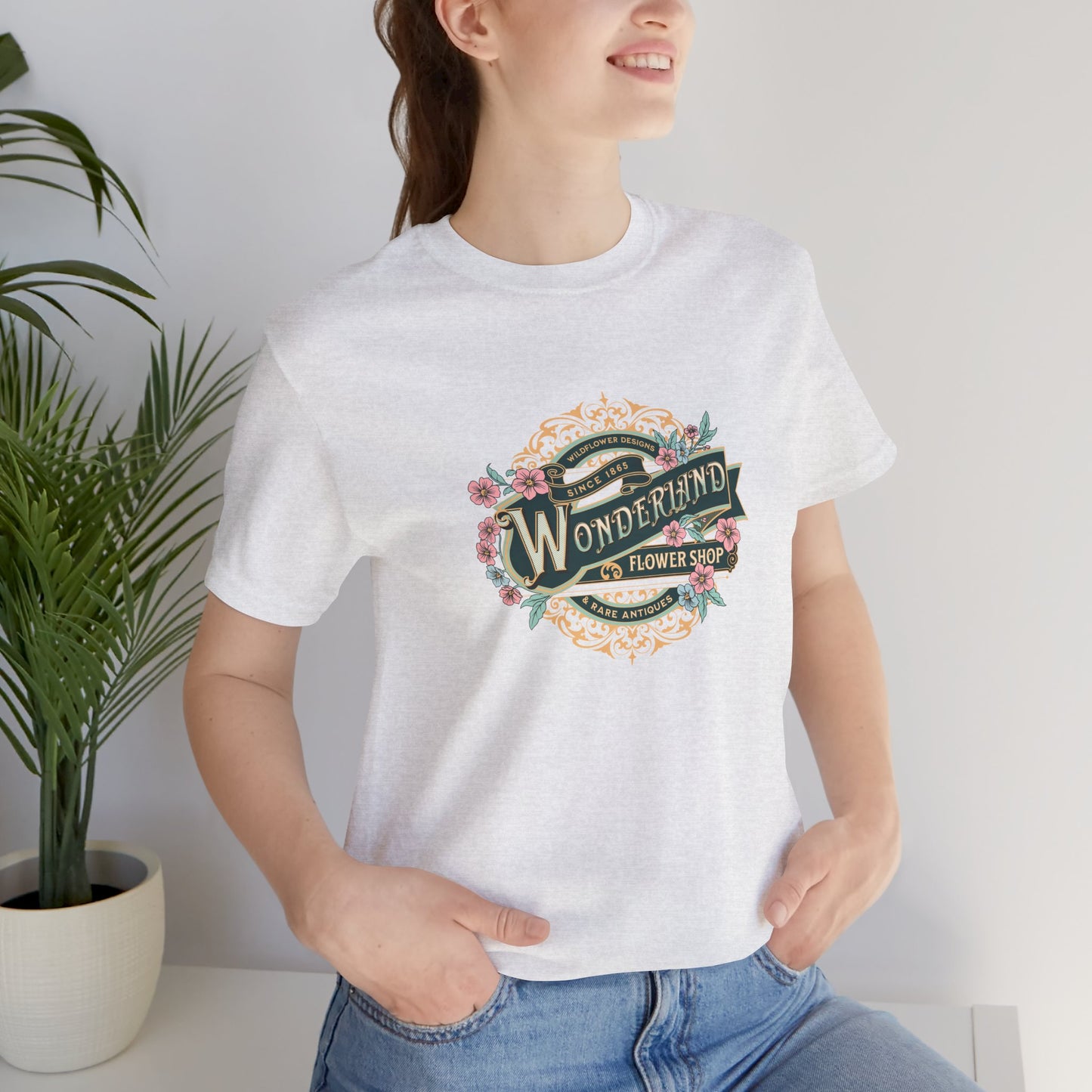 Wonderland Flower Shop - Unisex Jersey Short Sleeve Tee Express Delivery available