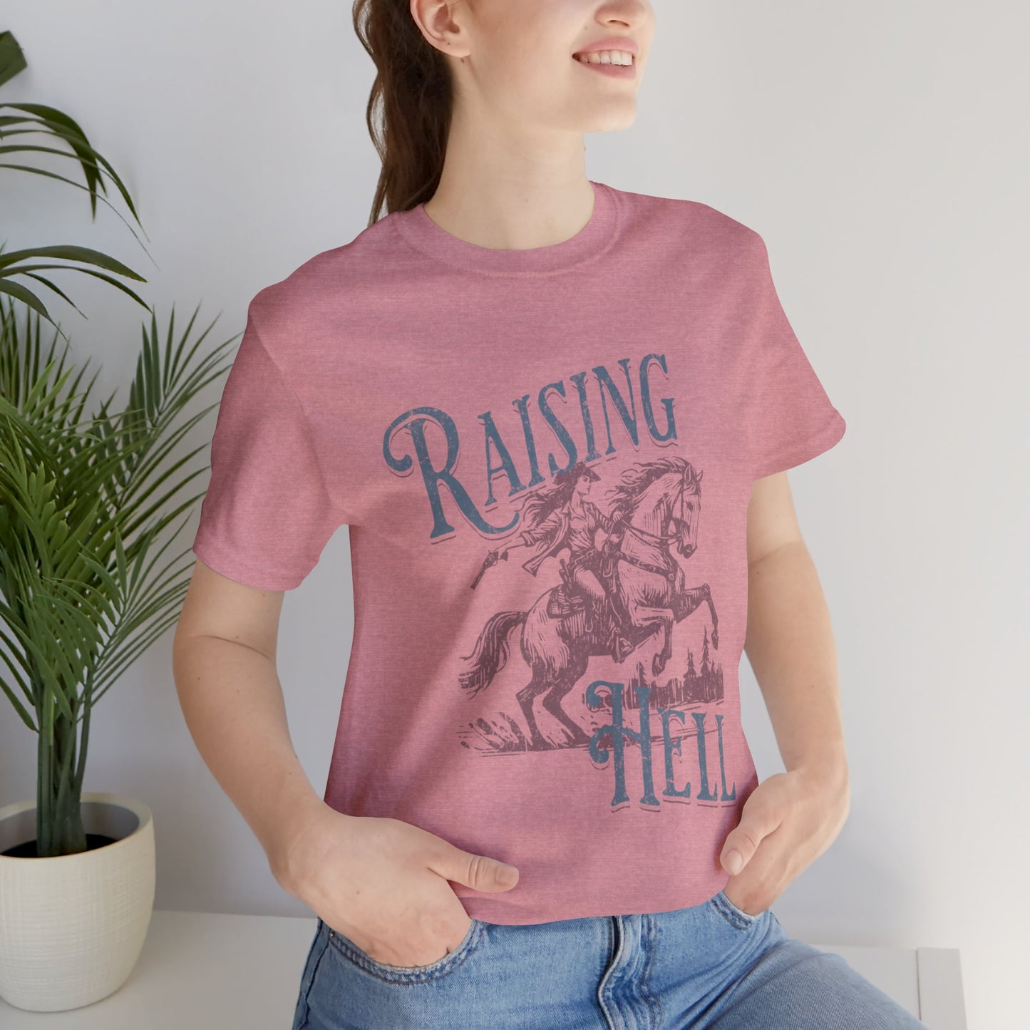 Raising Hell Cowgirl - Unisex Jersey Short Sleeve Tee