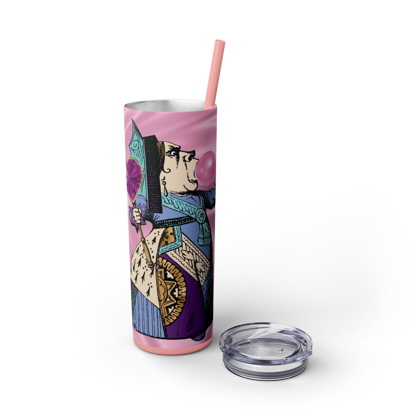 Bubblegum Queen - All Things Alice - Skinny Tumbler with Straw, 20oz