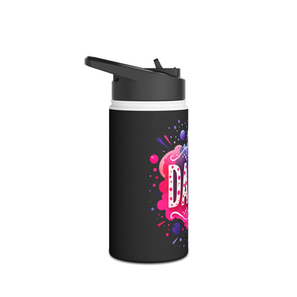 Dance Black Stainless Steel Water Bottle, Standard Lid