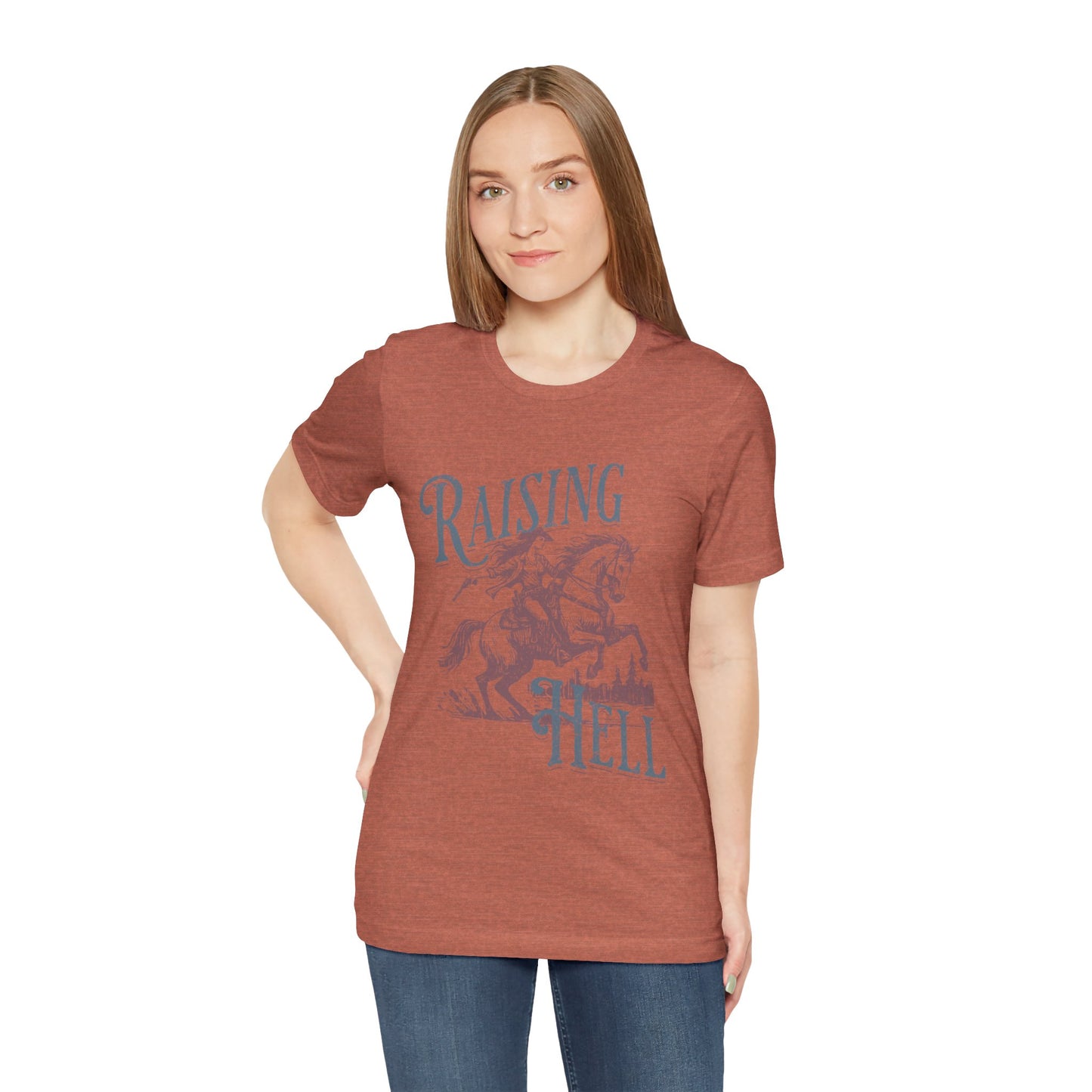 Raising Hell Cowgirl - Unisex Jersey Short Sleeve Tee