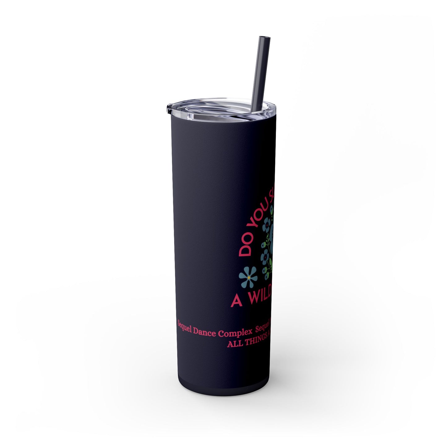 Blue Wildflower - All Things Alice - Skinny Tumbler with Straw, 20oz