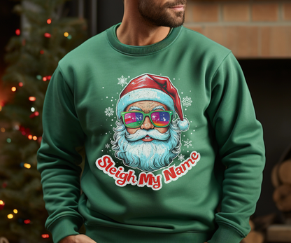 Funny Santa Sleigh My Name Sweatshirt