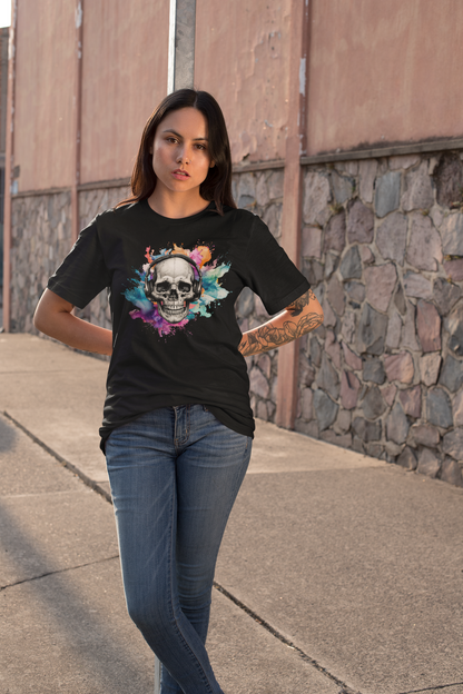 Skull Headphones Tee Express Delivery available