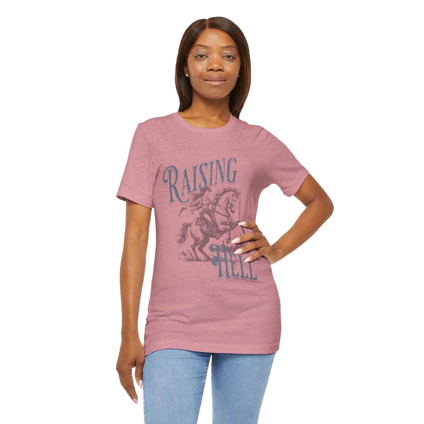 Raising Hell Cowgirl - Unisex Jersey Short Sleeve Tee