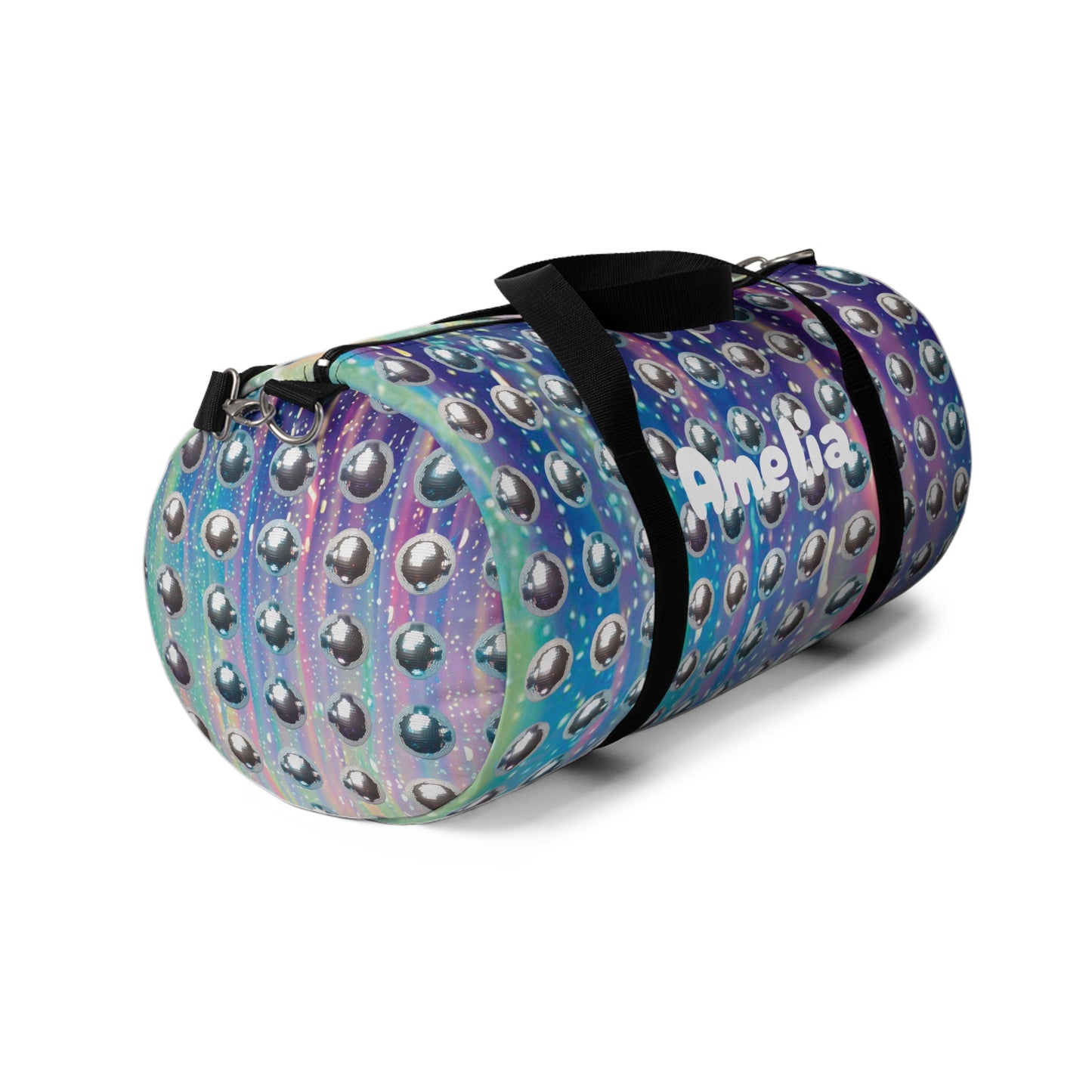 Holographic Disco Ball Duffel Bag with optional Personalization