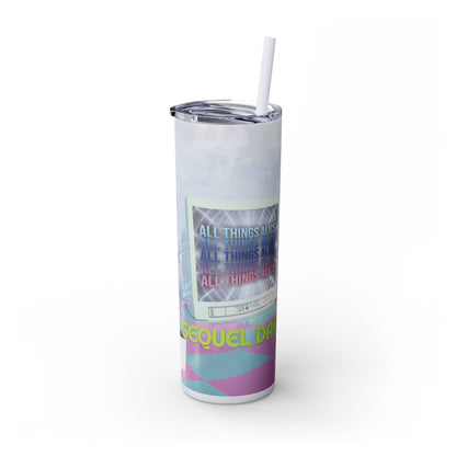 Pastel Dreamy Retro - All Things Alice - Skinny Tumbler with Straw, 20oz