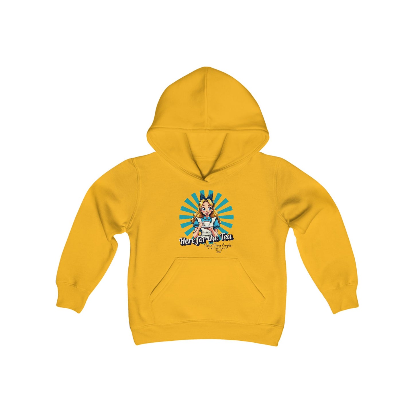 Here For The Tea - Youth Heavy Blend Hooded Sweatshirt