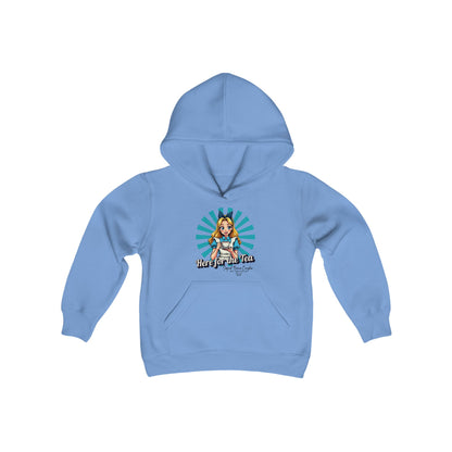 Here For The Tea - Youth Heavy Blend Hooded Sweatshirt