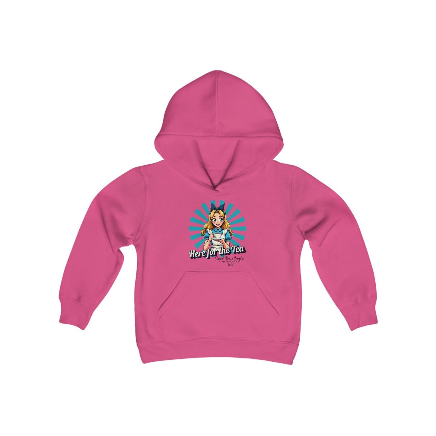 Here For The Tea - Youth Heavy Blend Hooded Sweatshirt