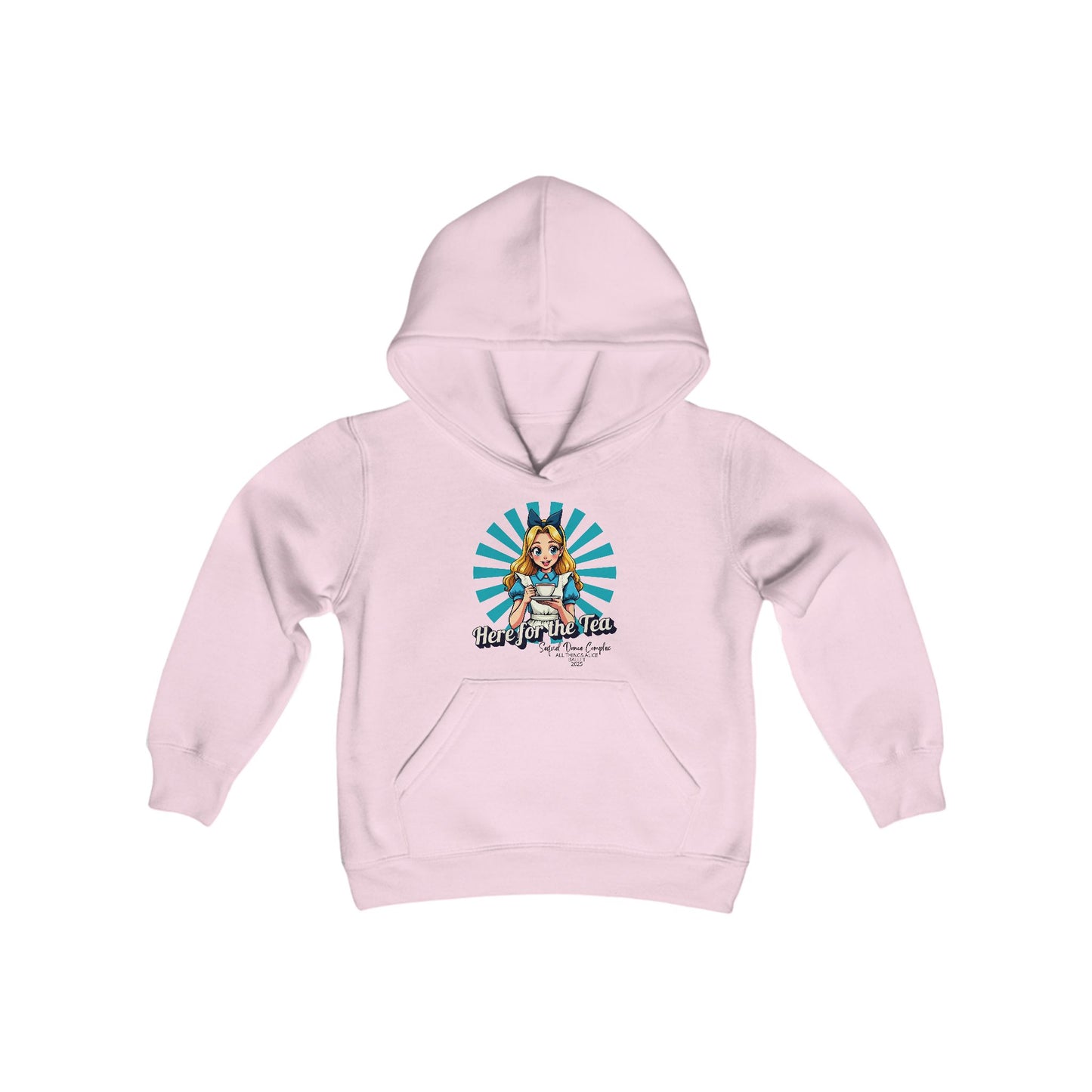 Here For The Tea - Youth Heavy Blend Hooded Sweatshirt