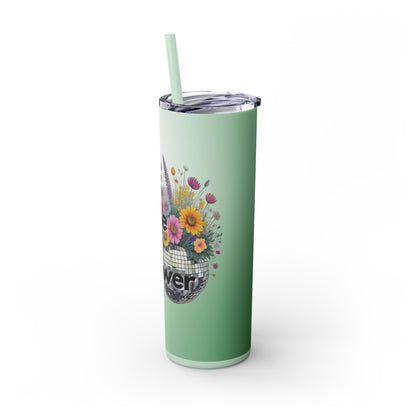 Disco Wildflower - Skinny Tumbler with Straw, 20oz