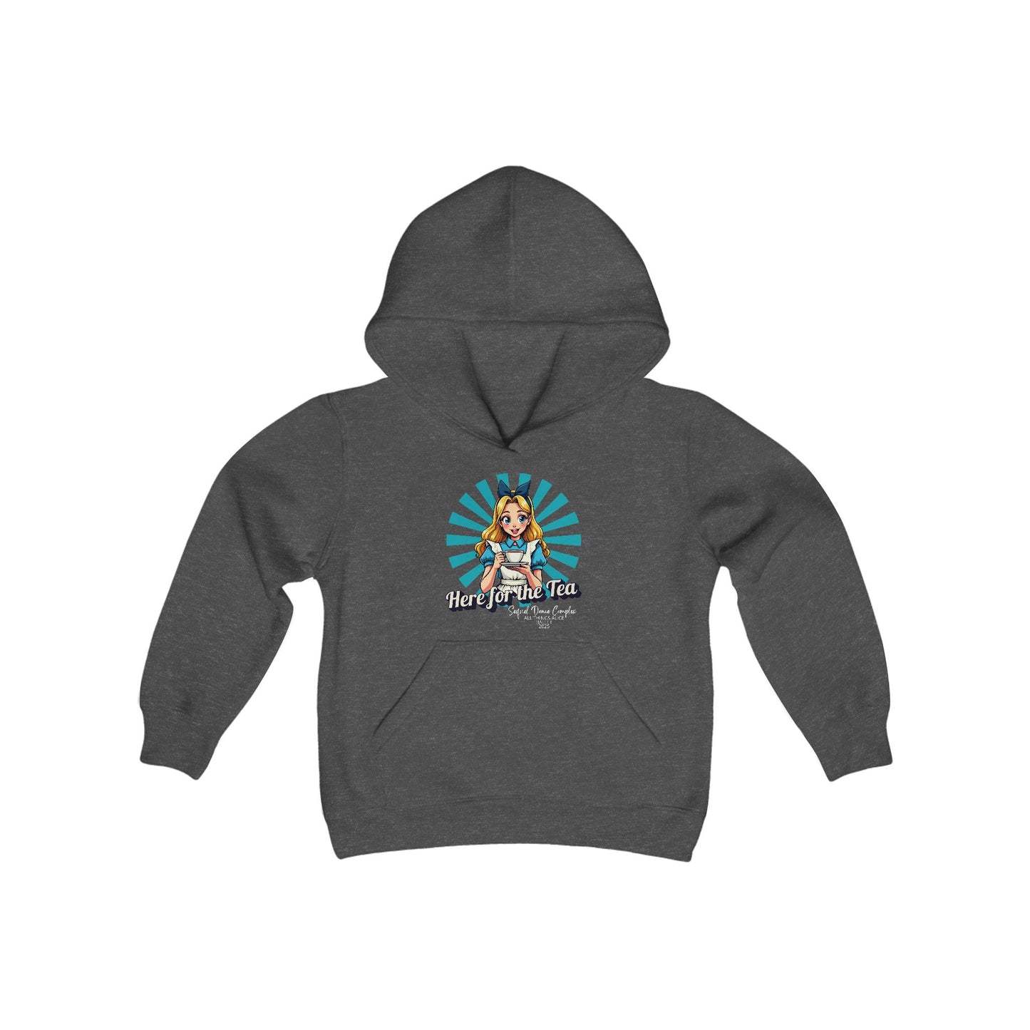 Here For The Tea - Youth Heavy Blend Hooded Sweatshirt