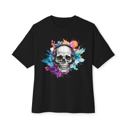 Watercolor Splash Skull Boxy Tee