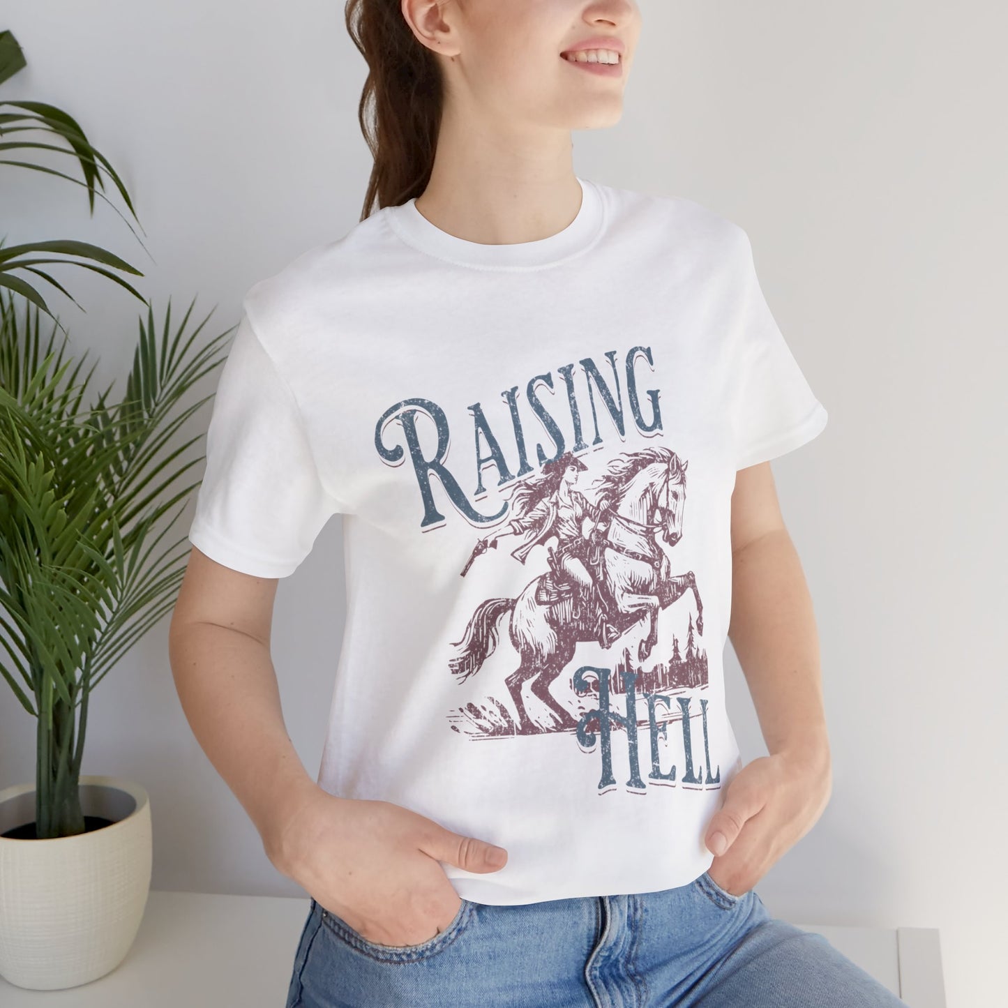 Raising Hell Cowgirl - Unisex Jersey Short Sleeve Tee