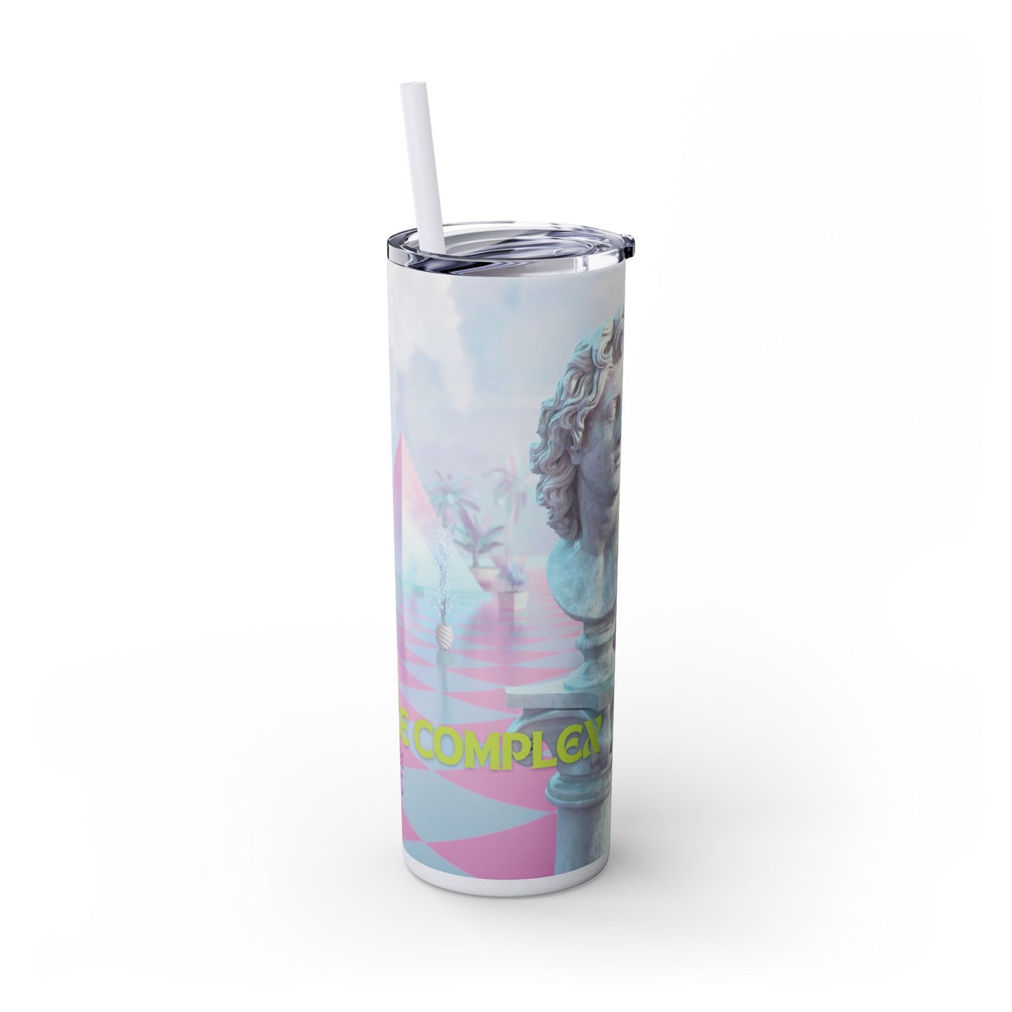 Pastel Dreamy Retro - All Things Alice - Skinny Tumbler with Straw, 20oz