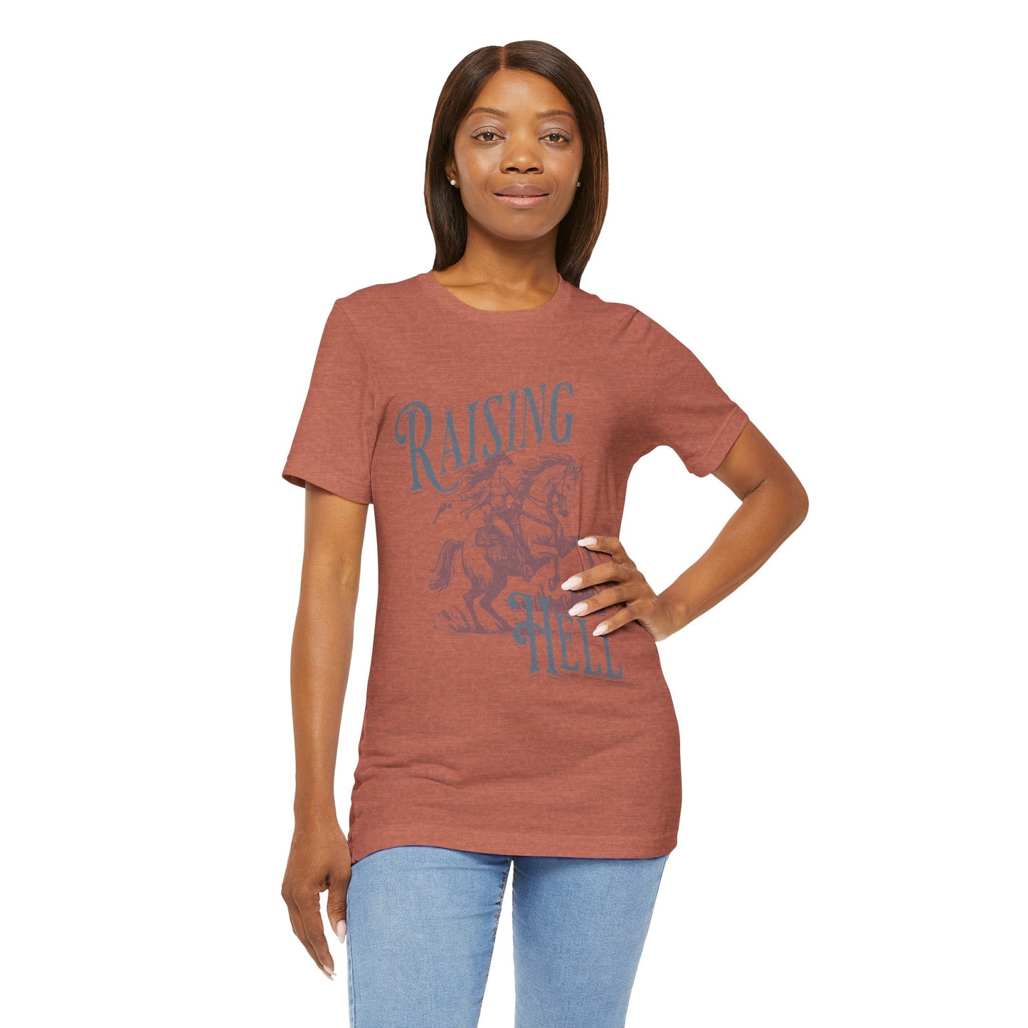 Raising Hell Cowgirl - Unisex Jersey Short Sleeve Tee