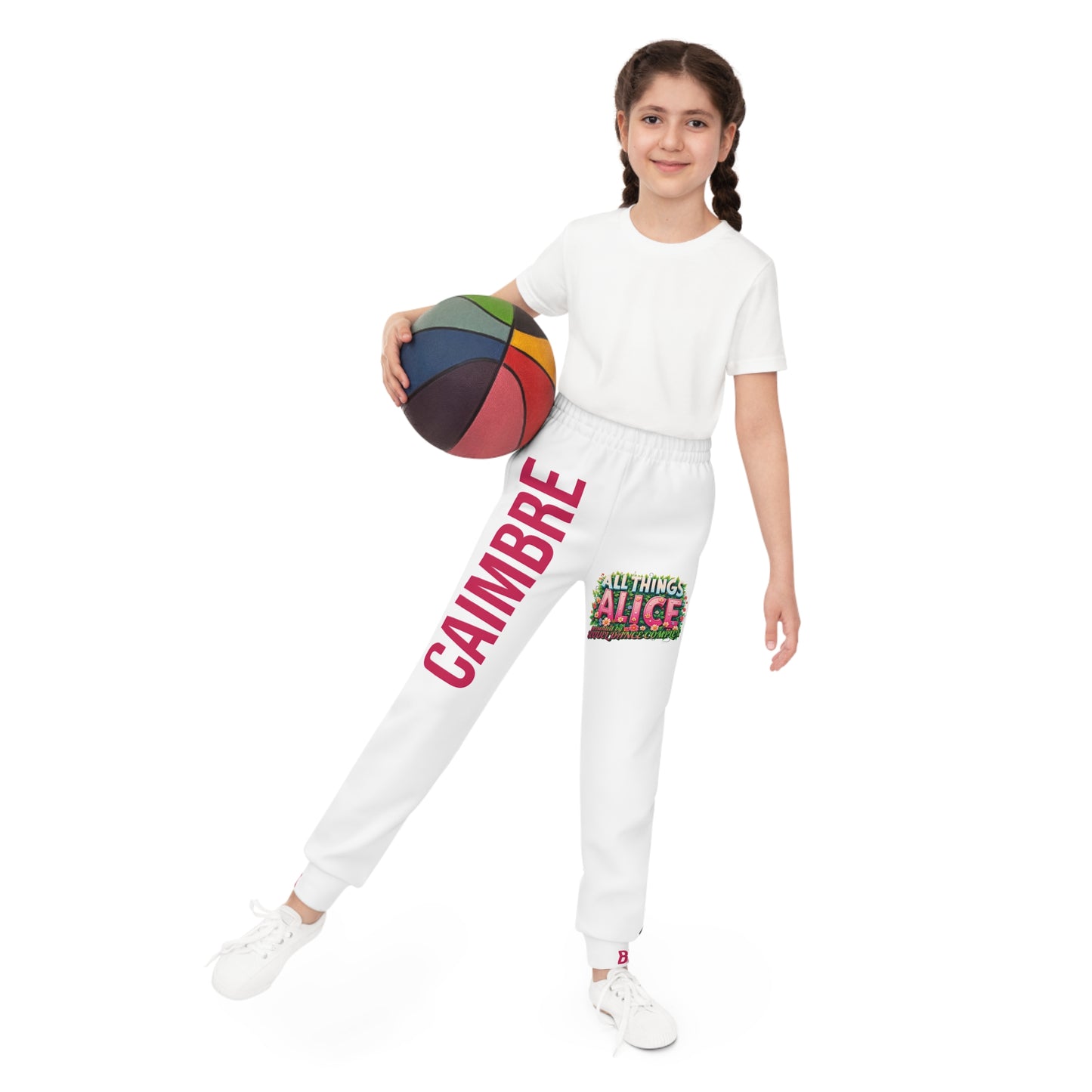 Personalized All Things Alice - Youth White Ballet Joggers