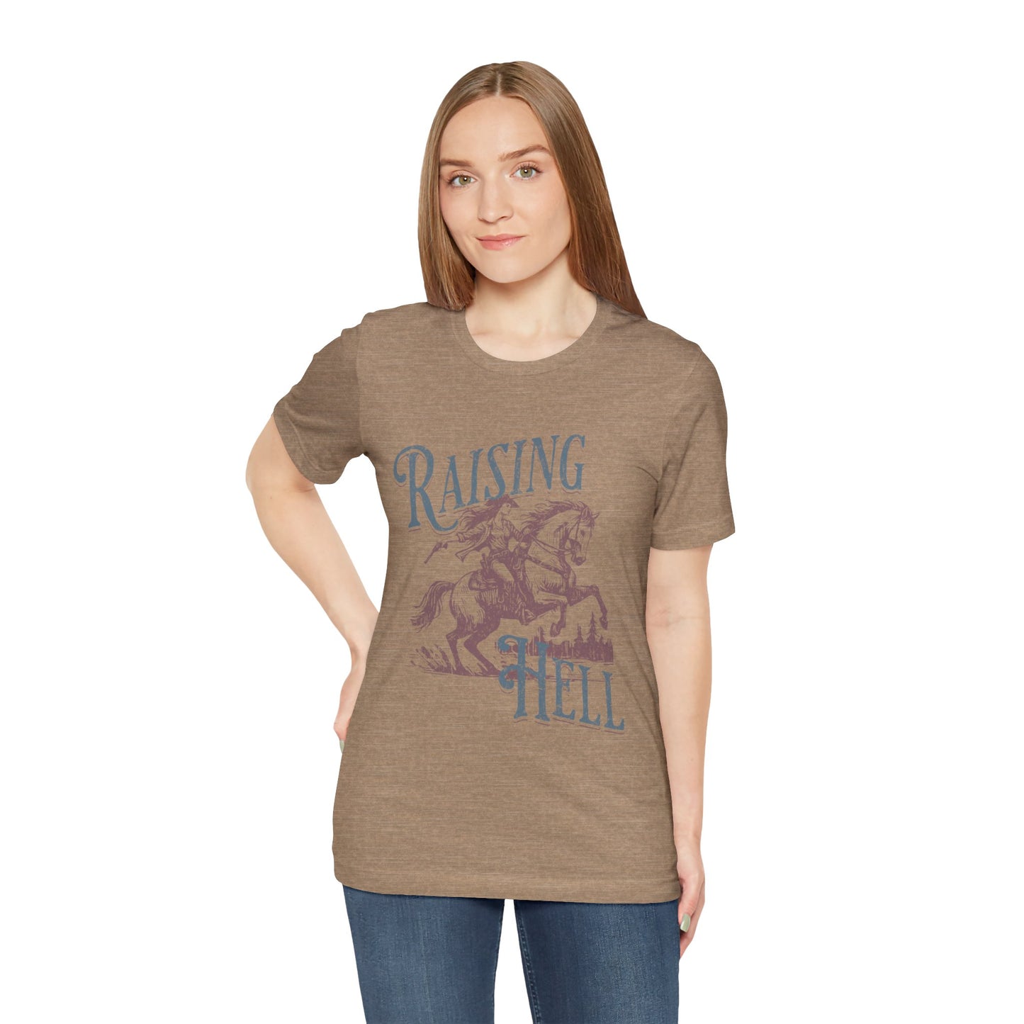 Raising Hell Cowgirl - Unisex Jersey Short Sleeve Tee