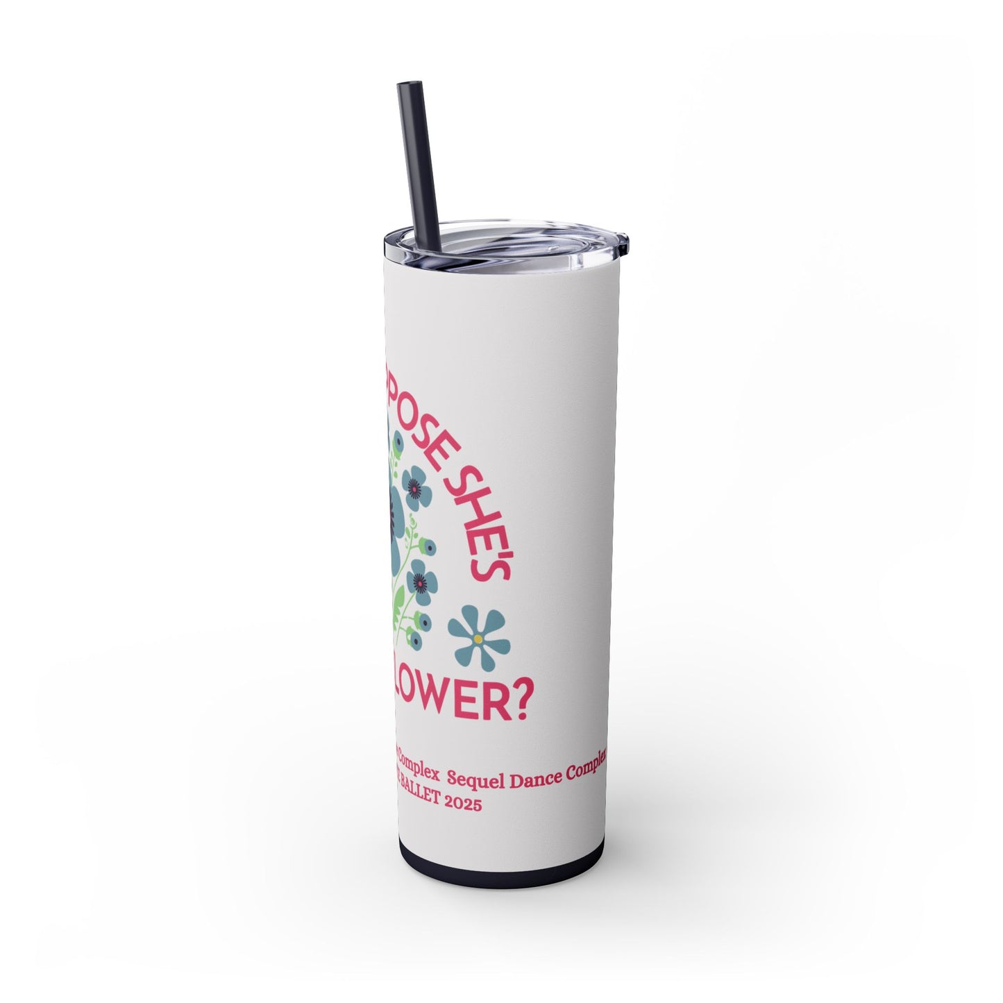 Wildflower - Skinny Tumbler with Straw, 20oz