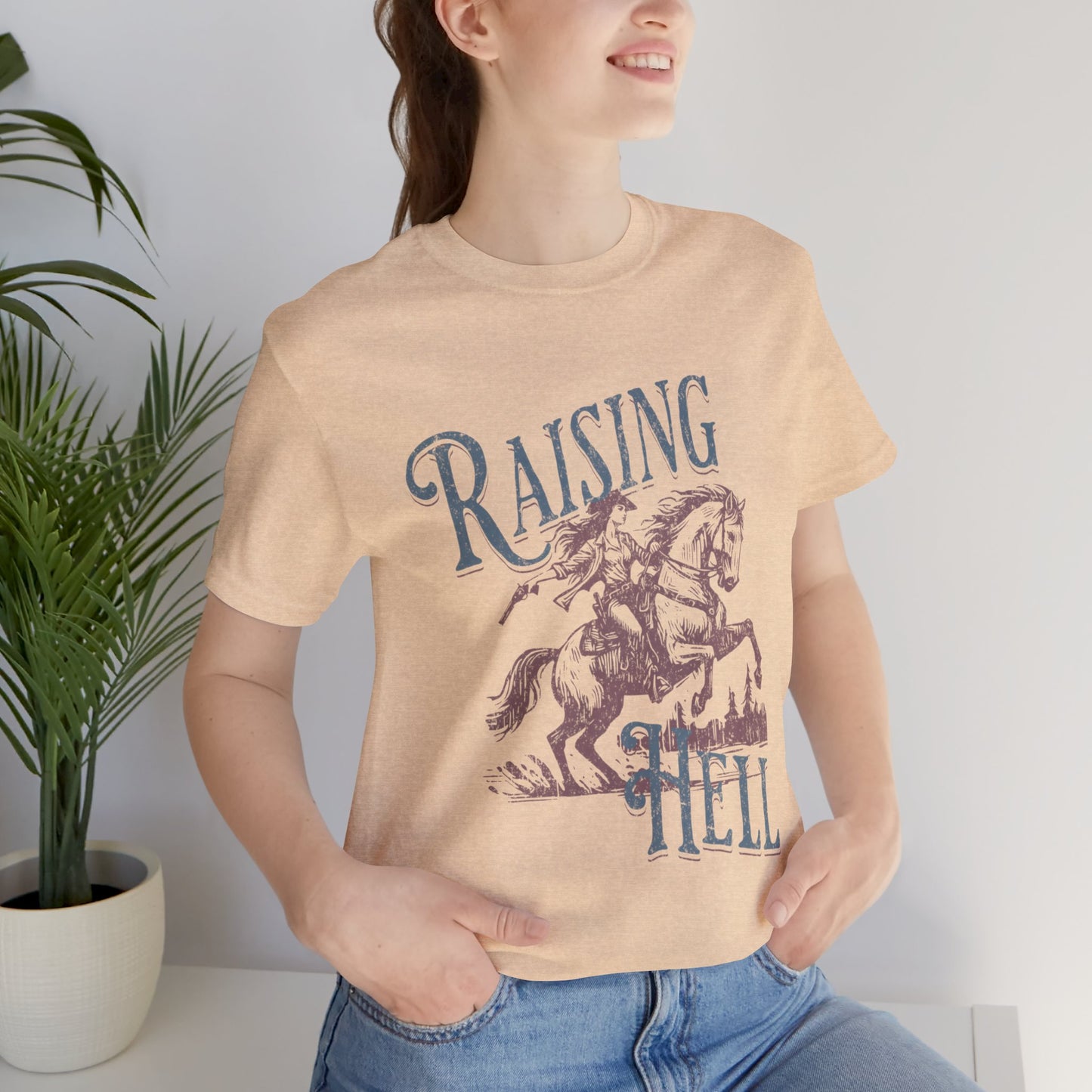 Raising Hell Cowgirl - Unisex Jersey Short Sleeve Tee